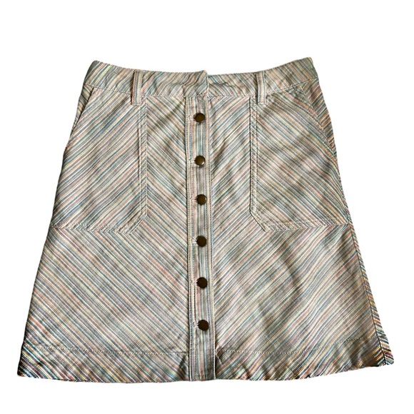 Women's Anthropologie Pilcro and the Letterpress A-Line Striped Skirt S4 - Picture 2 of 10
